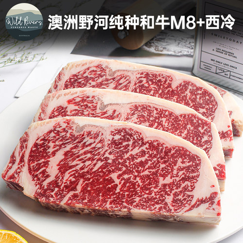 澳洲纯血和牛野河8+西冷500g牛排