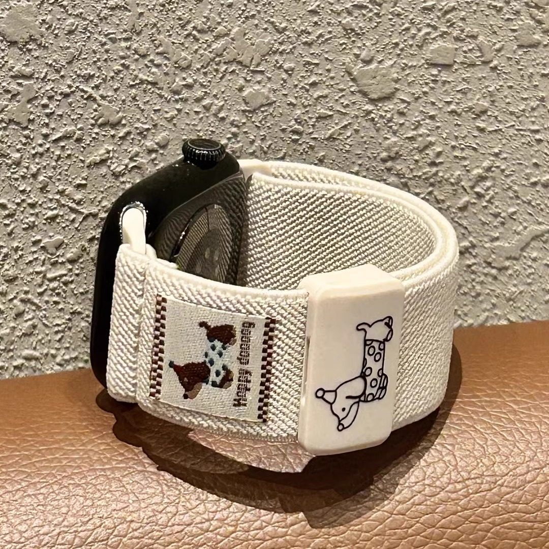 新款腊肠狗尼龙编织磁吸表带适用华为FIT3Fit4苹果iwatchS11s10se