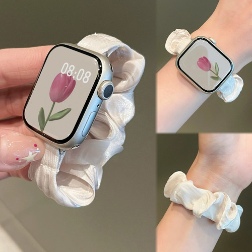 夏季小清新法式发圈iwatchS11表带适用苹果applewatchs1097se透气