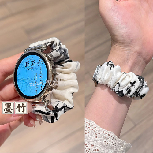 新款国风水墨发圈表带适用华为gt5GT43gt2Watch34pro三星荣耀创意