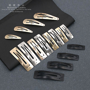 金色银色黑色BB夹方形边夹发夹发卡发饰diy手工制作饰品配件材料