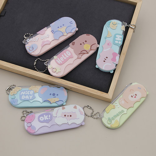 小梳子卡通随身便携折叠镜梳儿童女孩女士专用长发按摩镜子梳一体