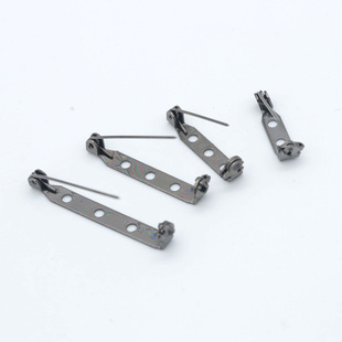 别针枪黑色金属电镀有孔铁质针徽章领花锁头保险胸针DIY饰品配件