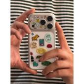 小狗手机贴纸后壳小图案适用于苹果17镜头贴diy平板装 饰贴不留胶