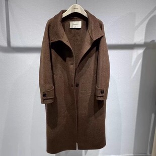 朵以2025冬装新款时尚高级感羊毛大衣简约中长款外套40DD730118