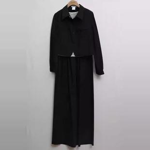 休闲短外套条纹背心阔腿裤 时尚 三件套39DQ847001 新款 朵以2024秋装