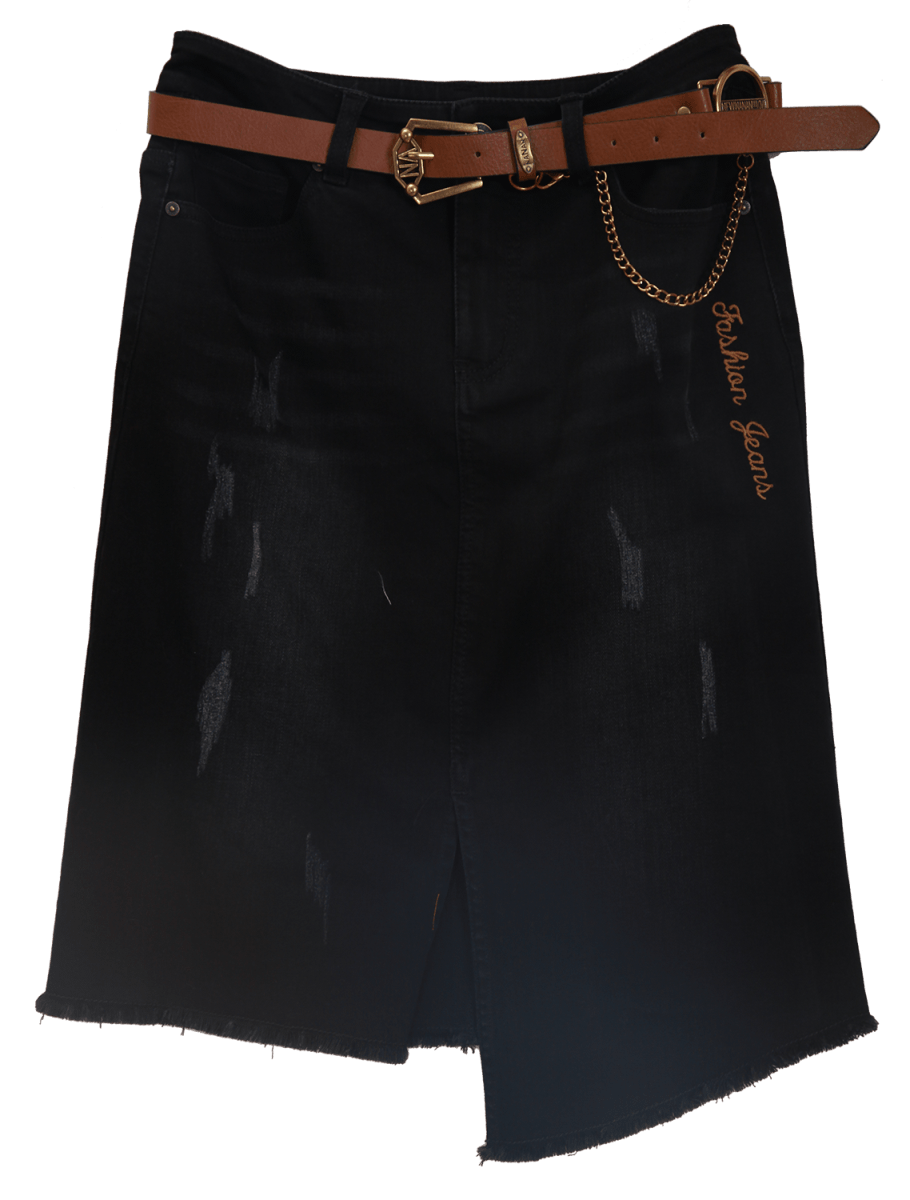 朵以春秋新款时尚不规则开叉牛仔裙设计感半身裙中裙33dq626116