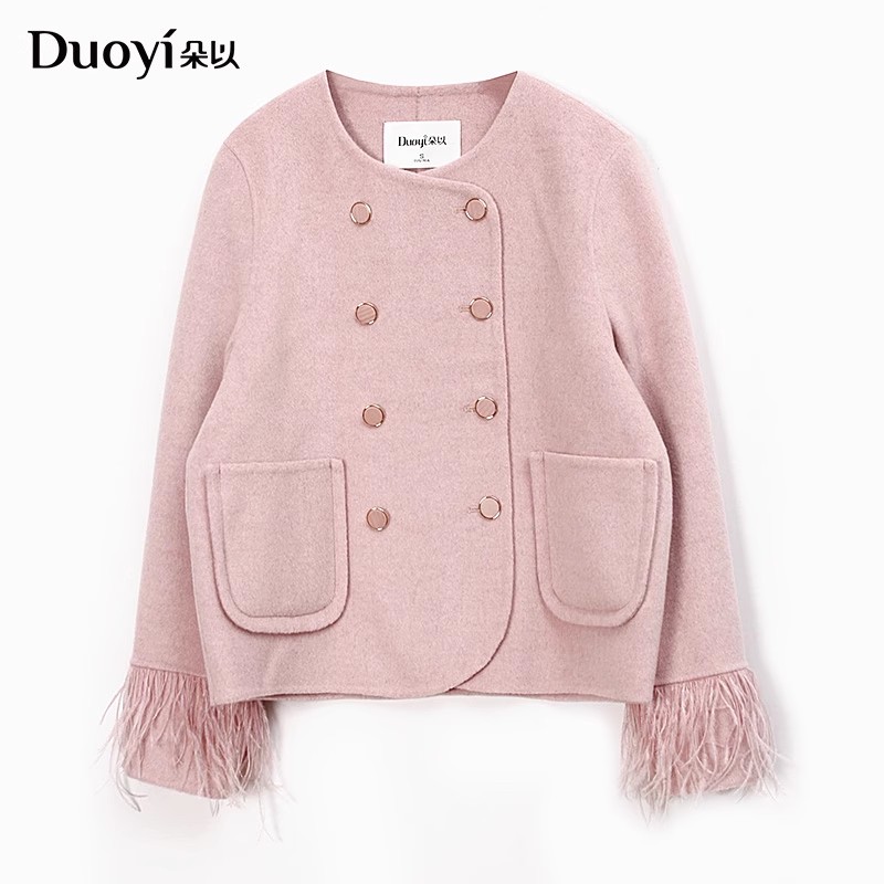朵以甜美气质羊毛外套双面呢