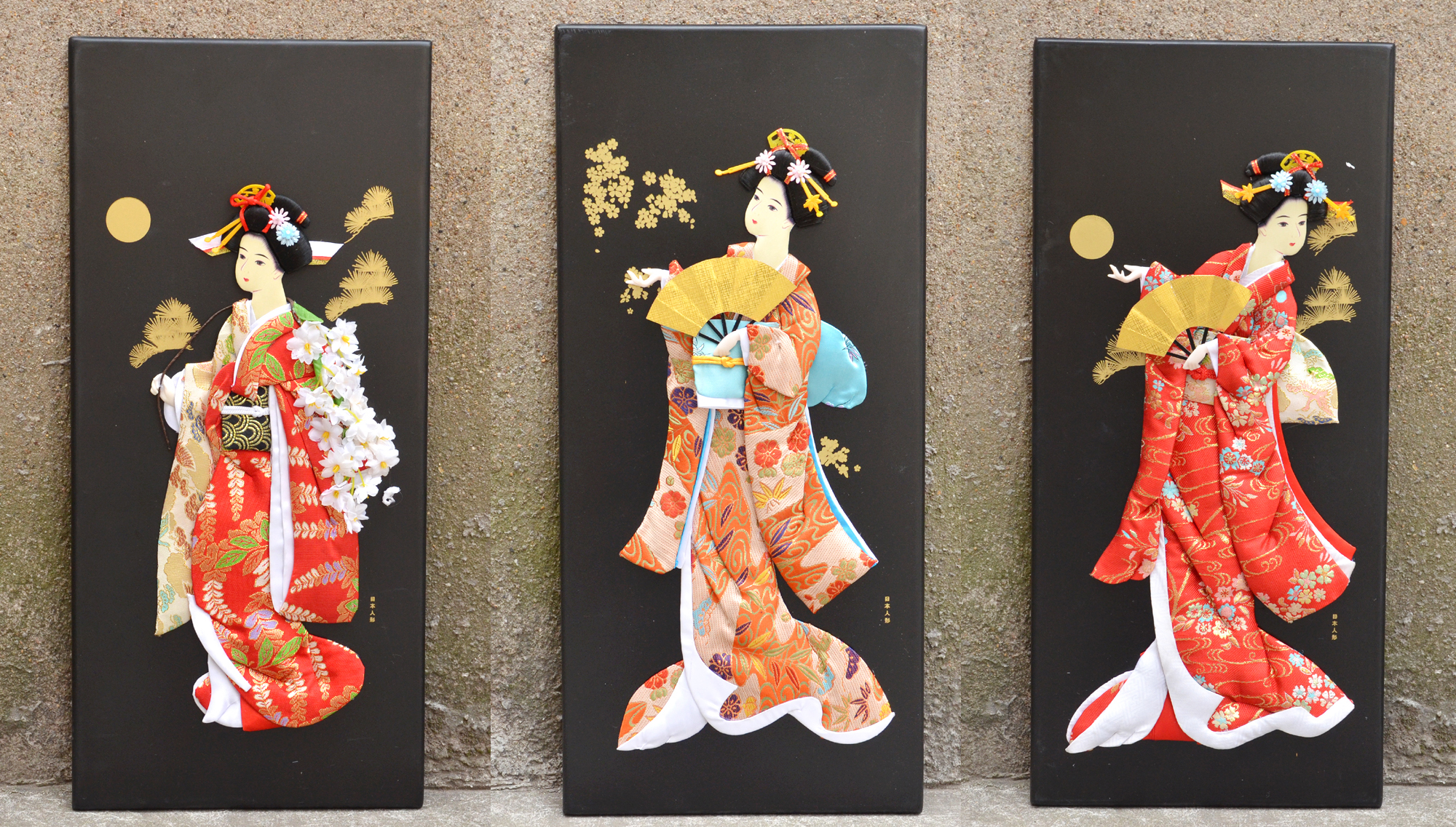 日本艺妓人偶版画日式浮世绘立体挂画无框画家居装饰画人物画图片