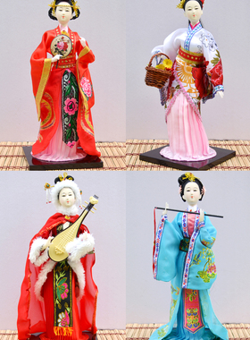 满百包邮金钗红楼梦绢人特价摆件