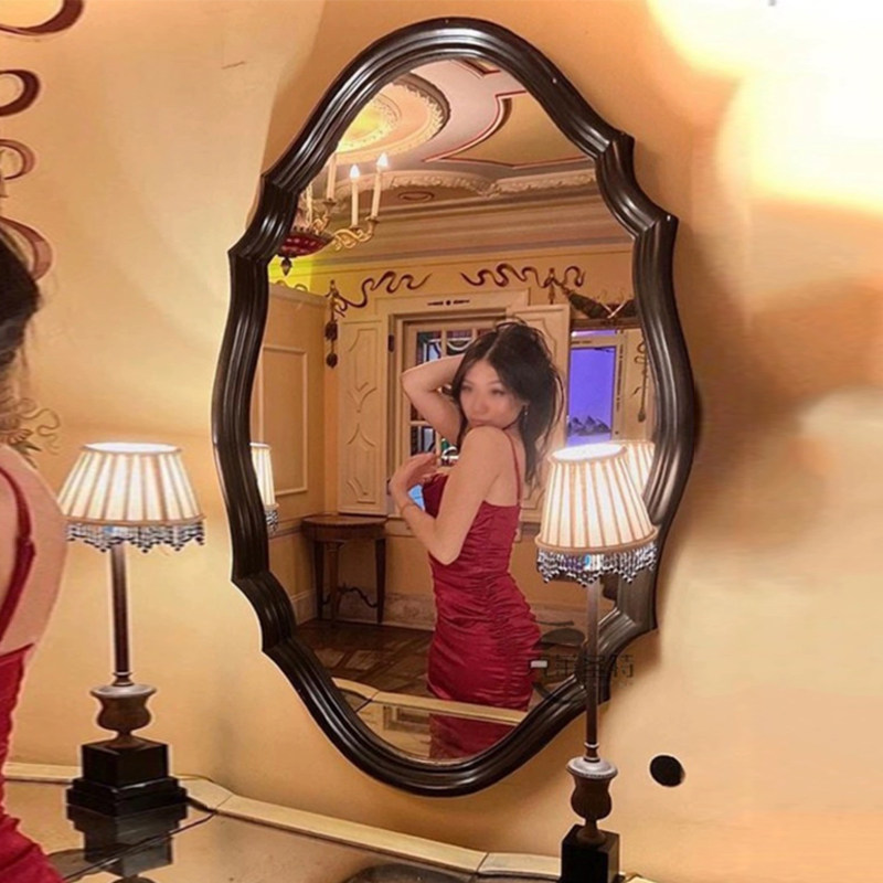 法式中古浴室镜带灯卫生间化妆镜南洋风别墅梳妆镜壁挂异形装饰镜,住宅家具,化妆镜,淘宝优惠券,粉丝福利购,淘宝优惠卷