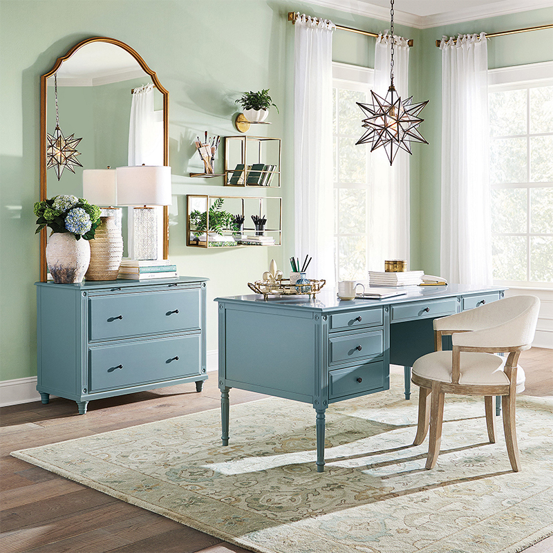 法式复古镜子全身镜衣帽间落地镜服装店复古试衣镜美式壁挂穿衣镜