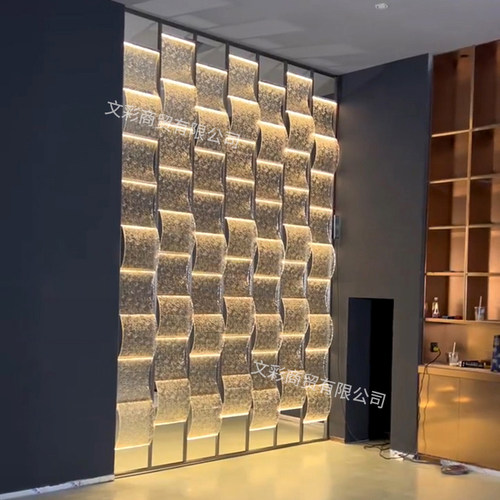 亚克力弧形发光屏风装饰背景墙