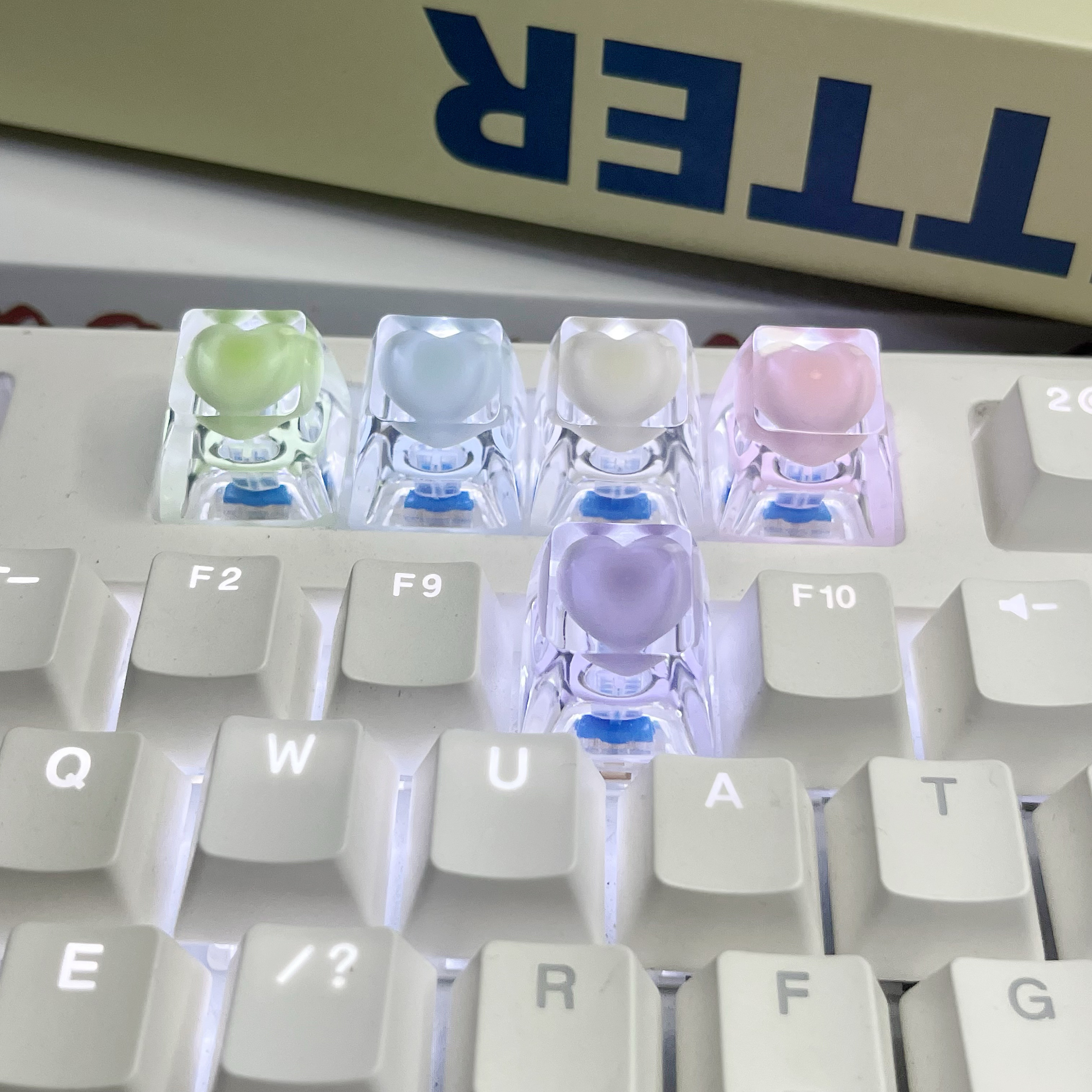 个性透光爱心键帽耐黄高透键帽
