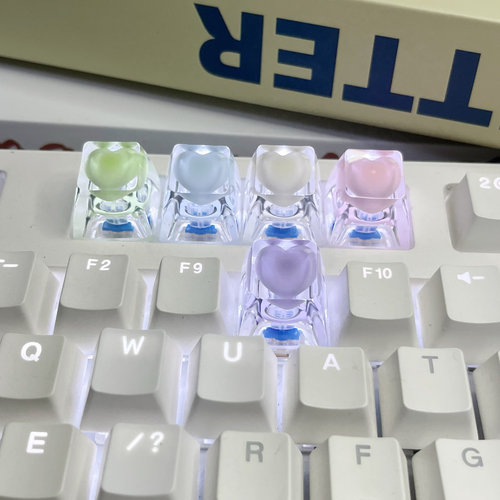 个性透光爱心键帽耐黄高透键帽