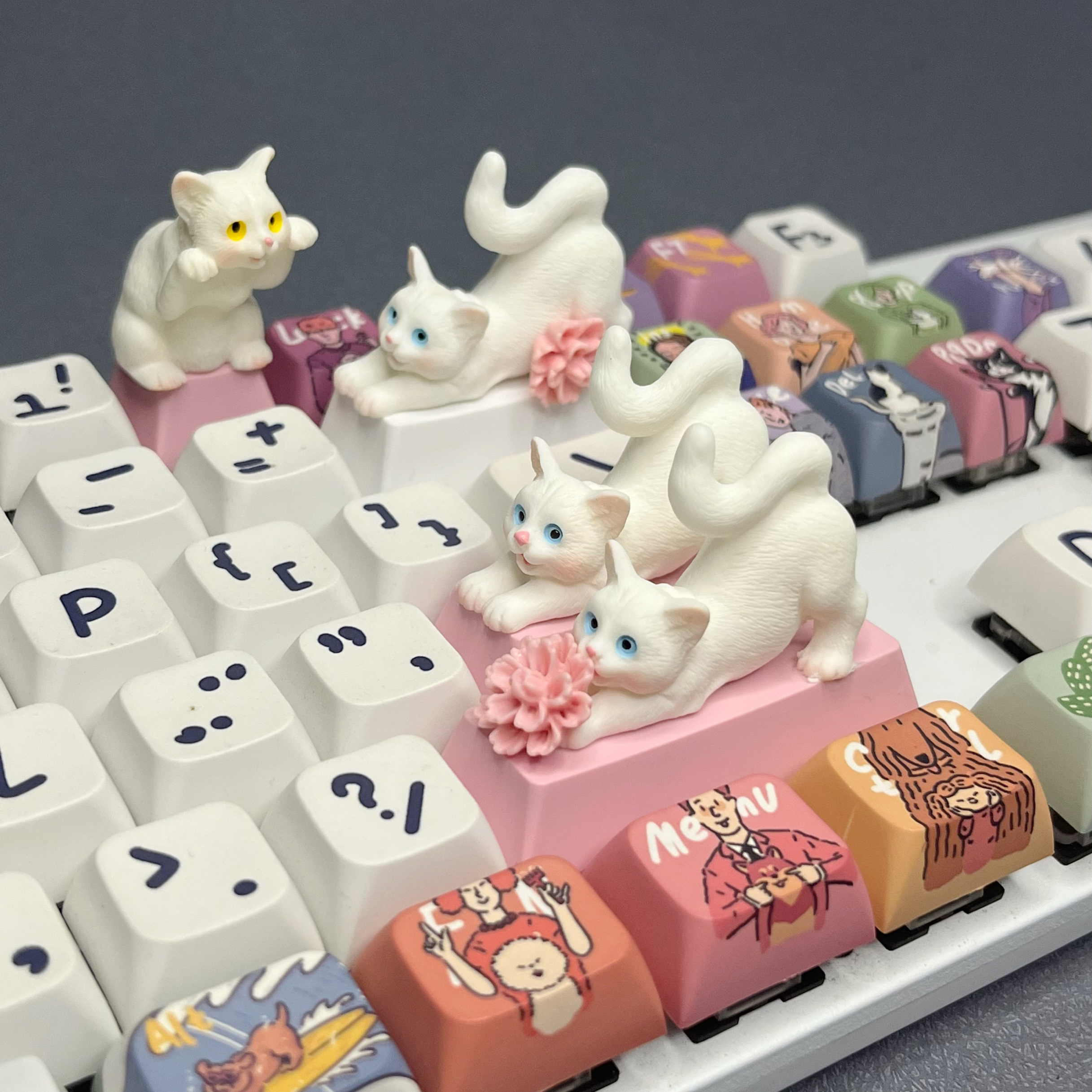 可爱卡通动漫猫咪键帽