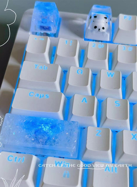 冰块透光键帽ESC R4 enter/shift6.25u 空格十字轴机械键盘键帽可