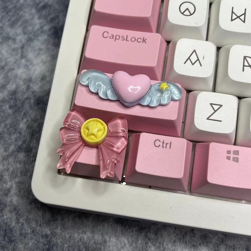 可爱魔法爱心翅膀键帽空格键