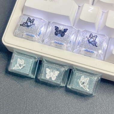 1.25u键帽Ctrl/Al原厂高度蝴蝶键帽透光闪粉滴胶游戏机械键盘键帽