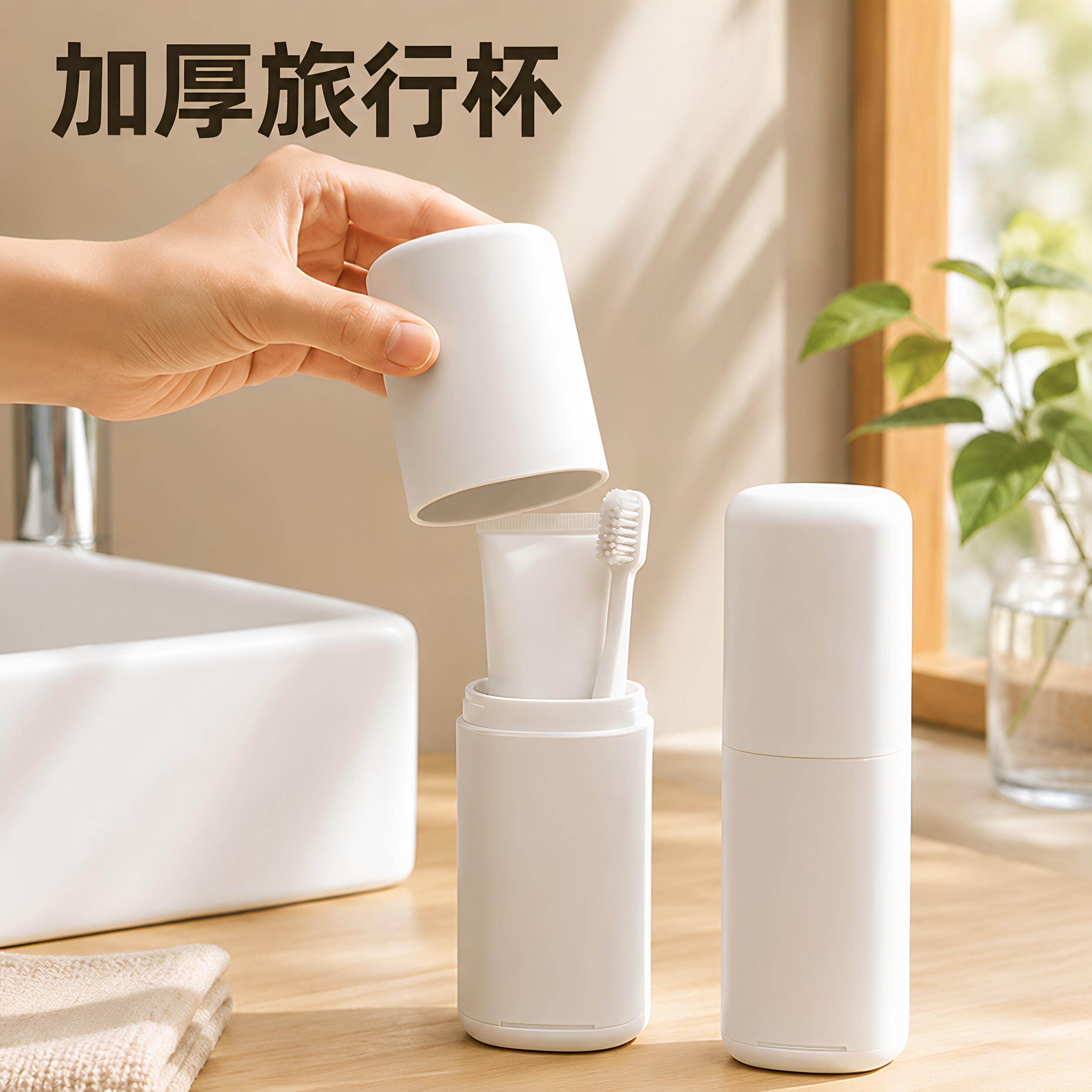 旅行洗漱杯可拆卸清洗牙刷牙膏收纳盒情侣家用洗漱杯牙缸加厚杯子图片