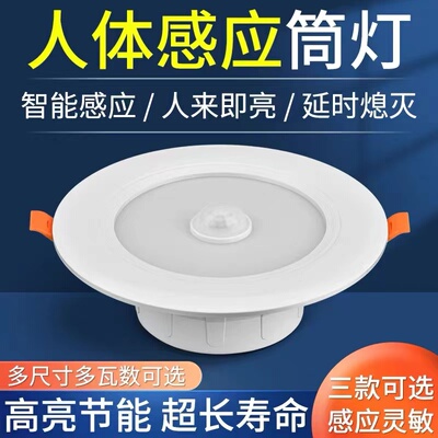 筒灯铝走廊led声控感应灯
