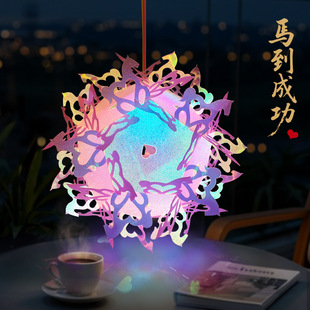 2026年马年春节元宵节新款卡通小马手提发光灯笼儿童手工diy花灯