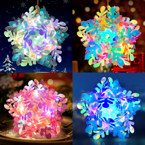 雪花灯笼发光塑料网红手提灯笼