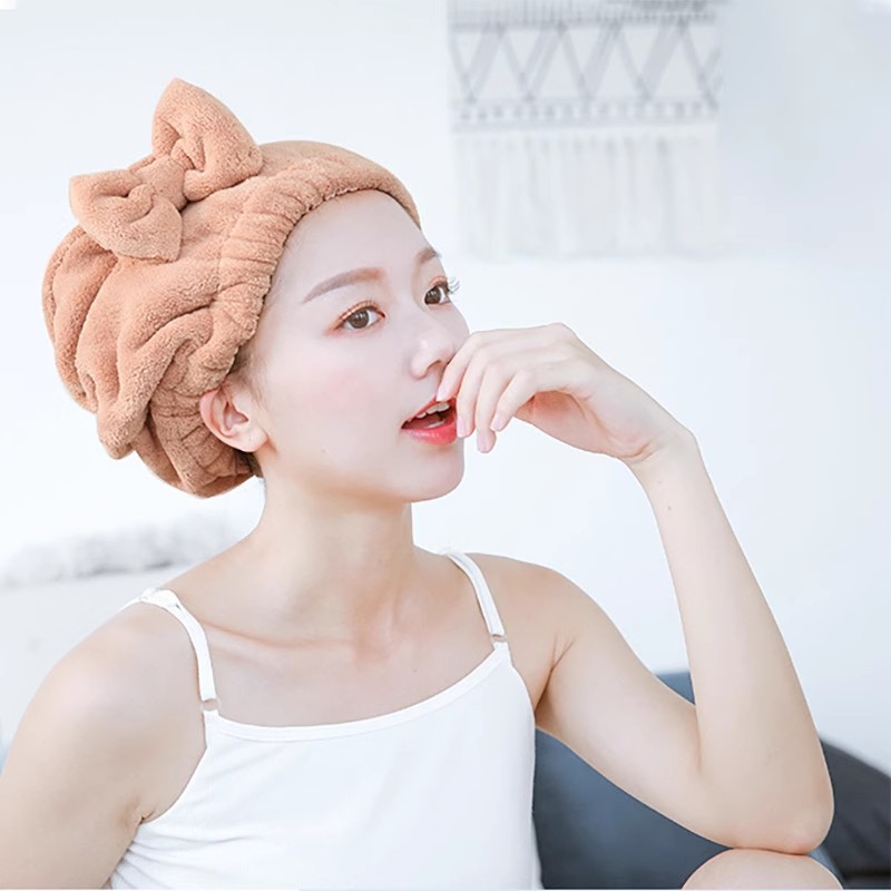 干发帽女加厚吸水擦头发毛巾可爱