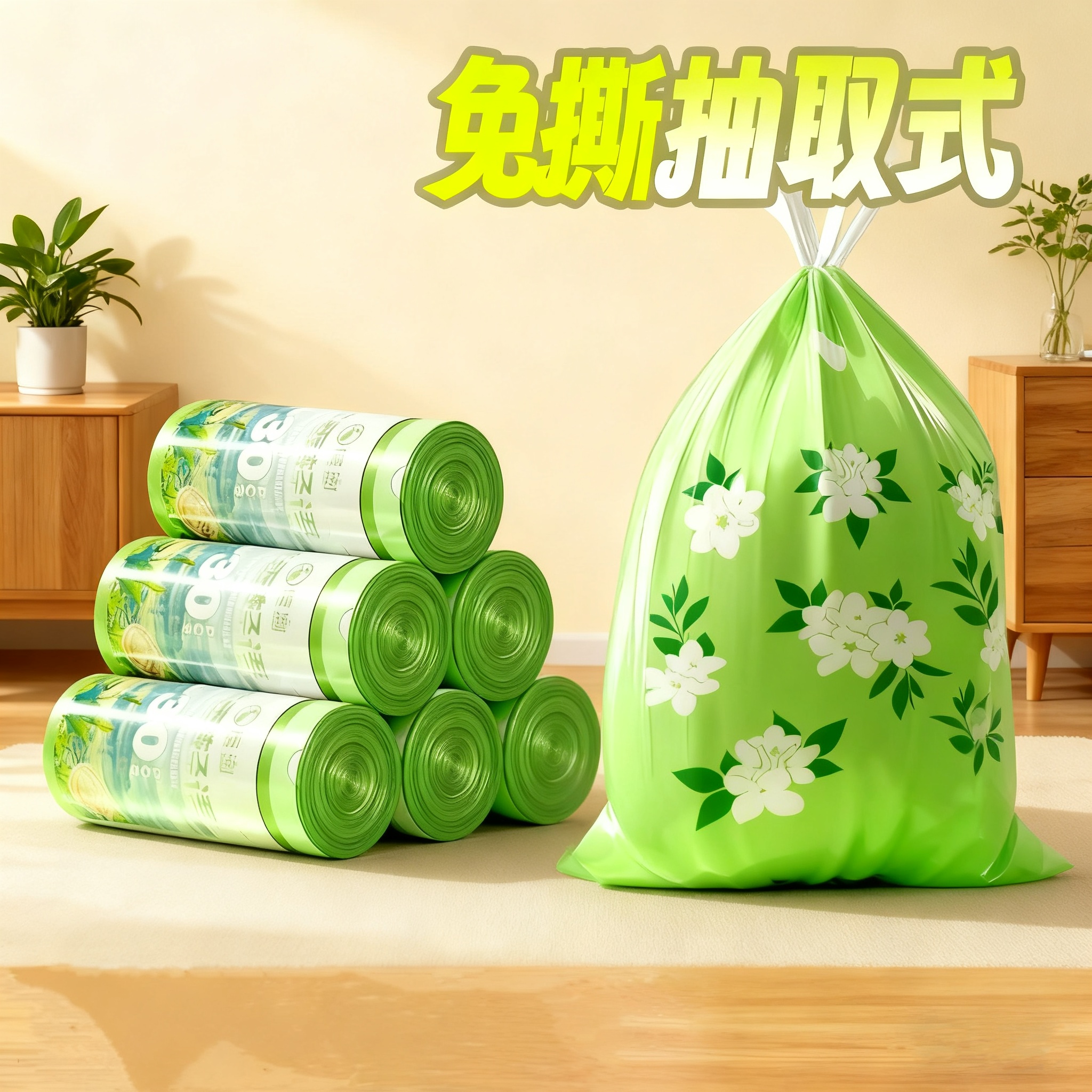 抽绳垃圾袋45x50客厅塑料袋束口