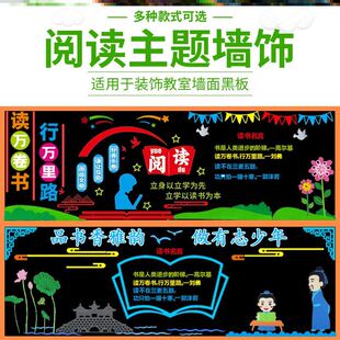 世界读书日文化墙材料教室幼儿园创意我阅读环创读书节黑板报装饰
