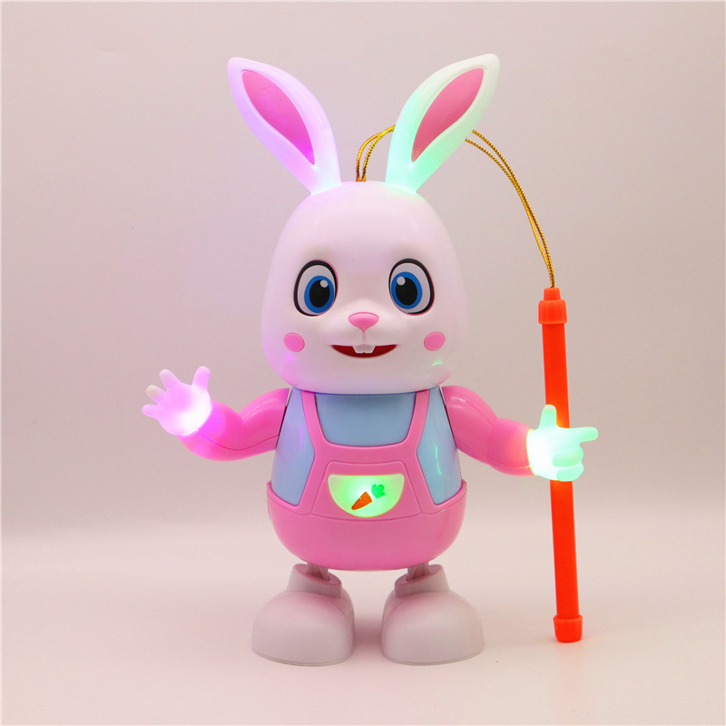 小兔子手提灯笼会跳舞带灯光音乐