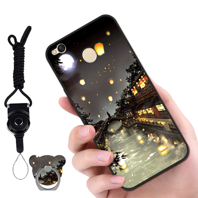 MAE136手机壳磨砂全包边卡通网红男女款适用红米4X防摔软硅胶个性时尚外壳Redmi4X情侣全包镜头直边潮牌精孔