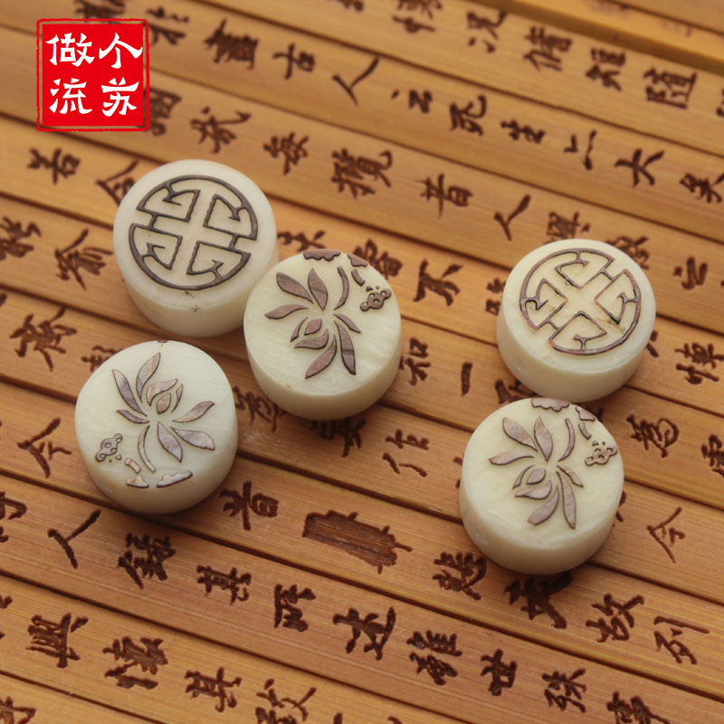 DIY饰品配件天然象牙果留皮精雕菩提小挂坠手链项链配饰