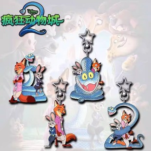 疯狂动物周边卡通朱迪可爱尼克情侣亚克力书包钥匙扣挂件礼物