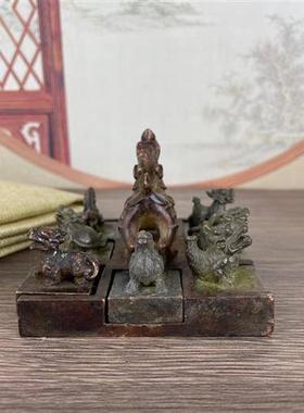 古玩杂项收藏仿古印章龙印章九子真龙印章子母章套章至尊九龙印章
