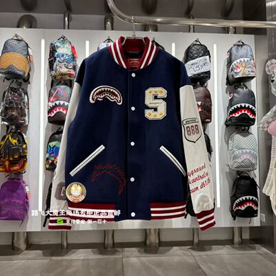 SprayGround鲨鱼嘴专柜正品25新款W1131112男女时尚棒球夹克外套