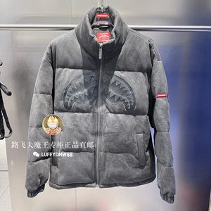SprayGround鲨鱼嘴 专柜正品2024冬款W1041313刺绣宽松羽绒服男女