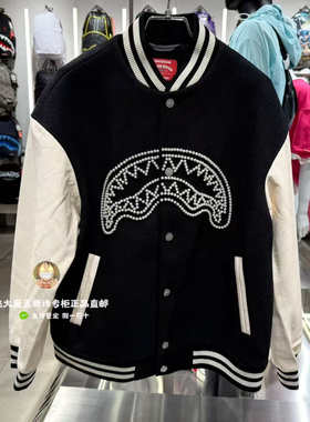 SprayGround鲨鱼嘴专柜正品25新款W1131110男女撞色拼接夹克外套