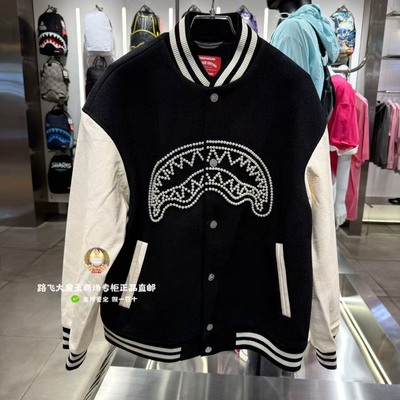 SprayGround鲨鱼嘴专柜正品25新款W1131110男女撞色拼接夹克外套