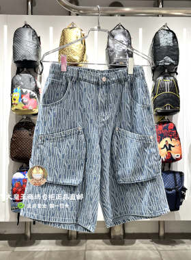 SprayGround鲨鱼专柜正品 W1124403夏款男女印花针织牛仔短裤ins