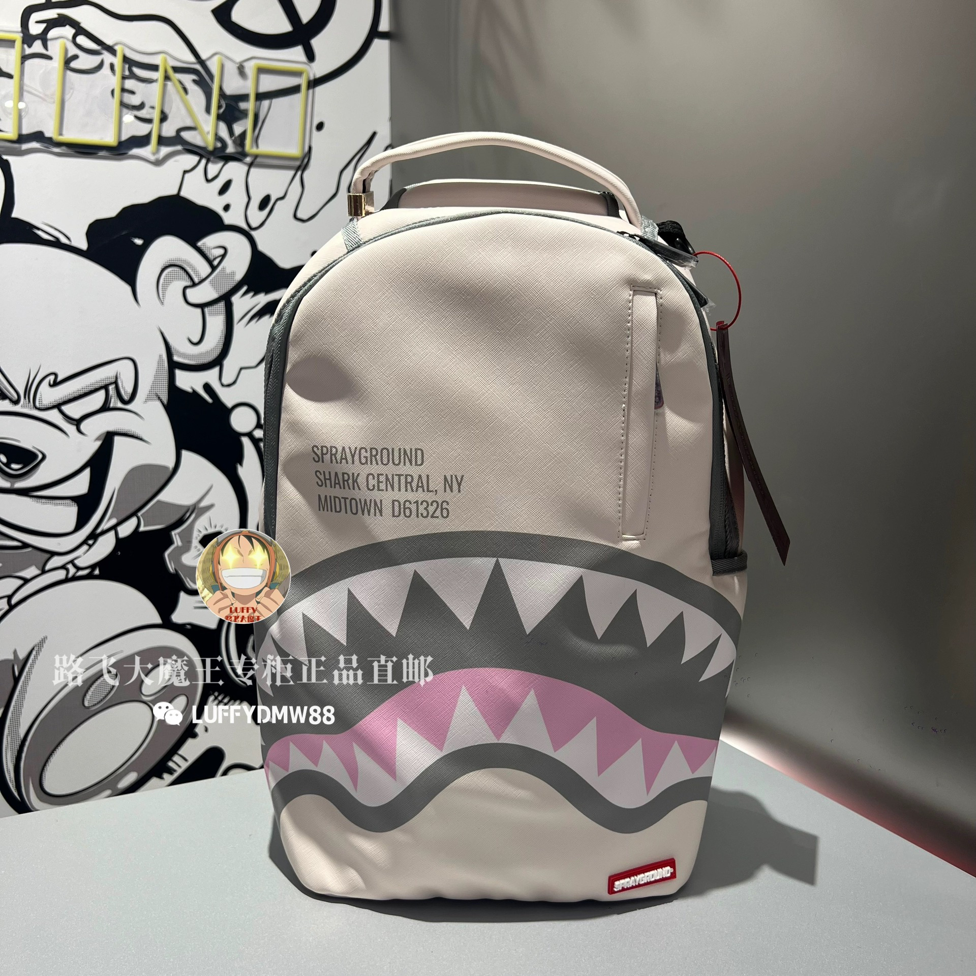 SprayGround专柜正品 新款鲨鱼嘴双肩包W1035715男女学生书包SG