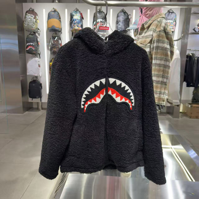 SprayGround鲨鱼嘴专柜正品25新款W1141211男女时尚连帽毛绒夹克