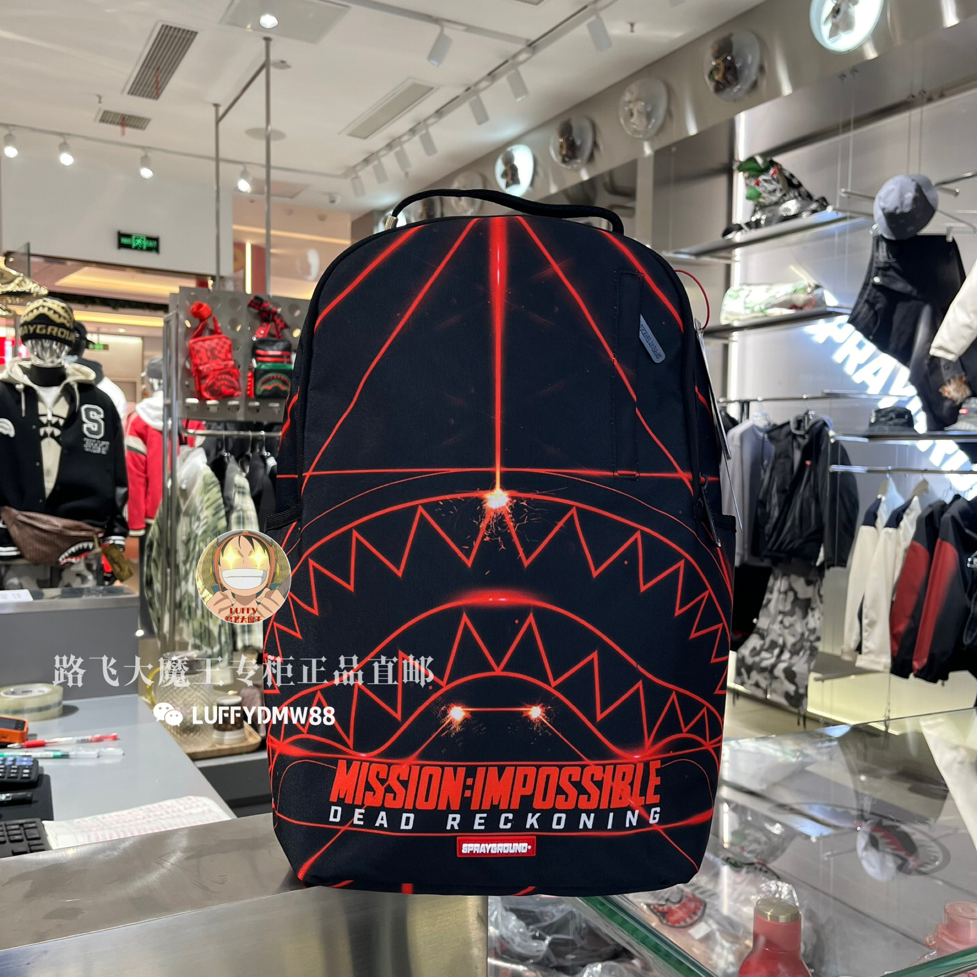 SprayGround专柜正品 24新款W1115726双肩包潮牌背包透明书包男女