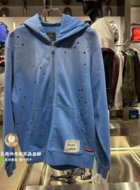 SprayGround鲨鱼嘴专柜26新款W1233314男女铆钉连帽开衫卫衣