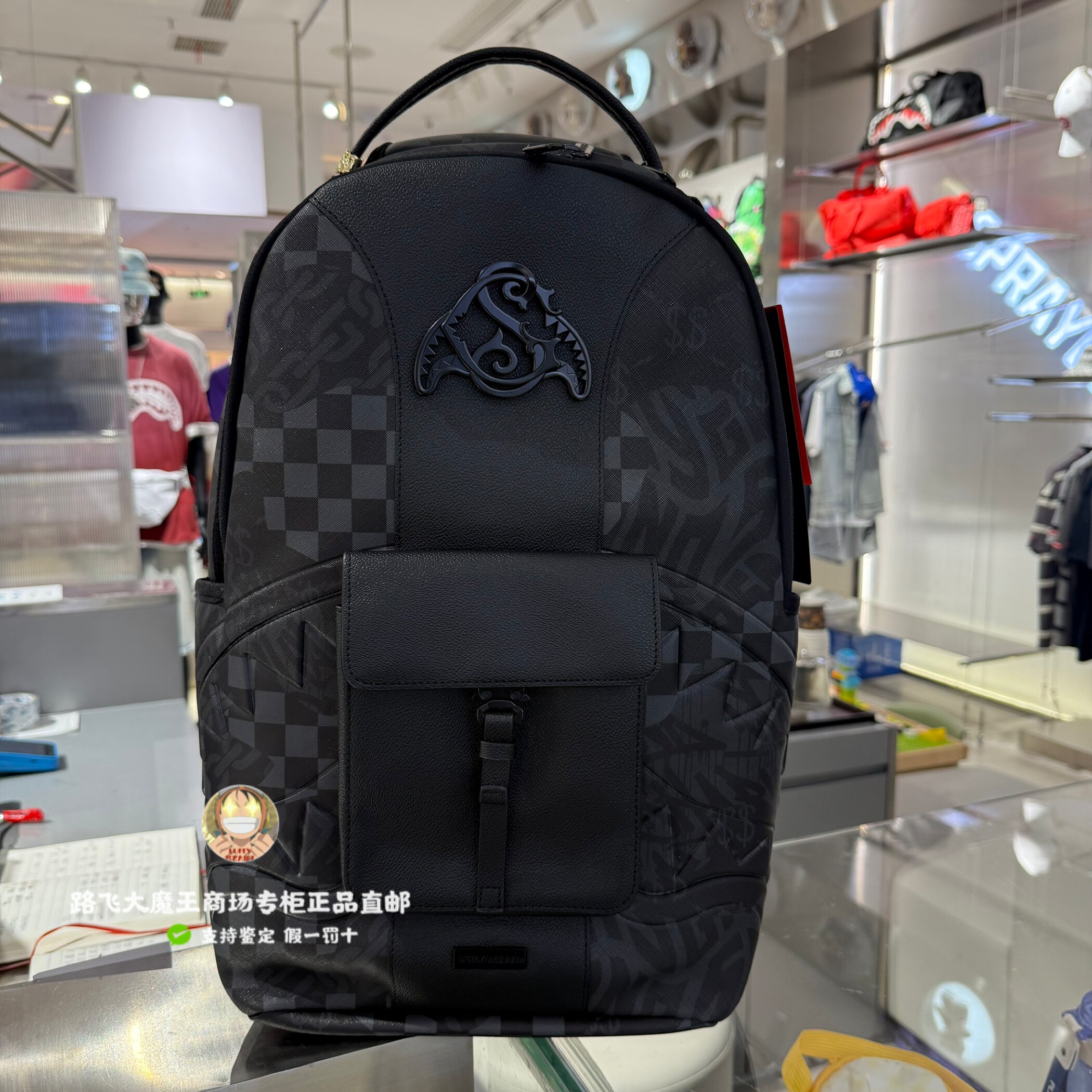 SprayGround专柜正品 双肩包W1225801男女包SG背包鲨鱼嘴书包透明