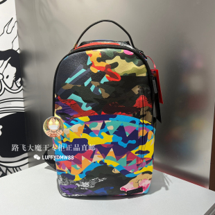 SprayGround鲨鱼嘴24正品 W1035704迷彩包潮牌学生背包透明电脑包