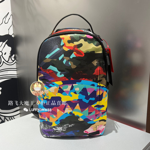 SprayGround鲨鱼嘴24正品W1035704迷彩包潮牌学生背包透明电脑包