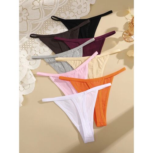 4Pcs Women's Cotton Thongs Sexy Thin Waist Underwear Tracele