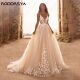 Wedding Dress Women Spaghetti Neck Glitter Applique Straps