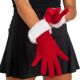White Fur Dress Santa Fancy Gloves Short Party Claus Red San